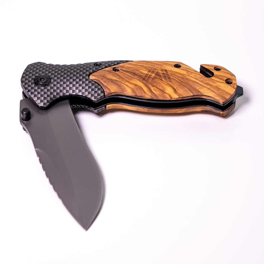 Tactical Olivewood Stainless Steel Knife
