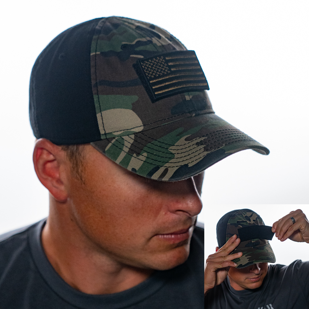 'Murica Tactical Dri-Duck Cammo Hat w/ American Flag Patch