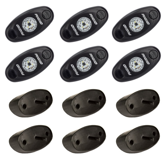 RIGID Industries - A-Series LED Universal Rock Light Kit, High Power Red, Set Of 6 - 400263