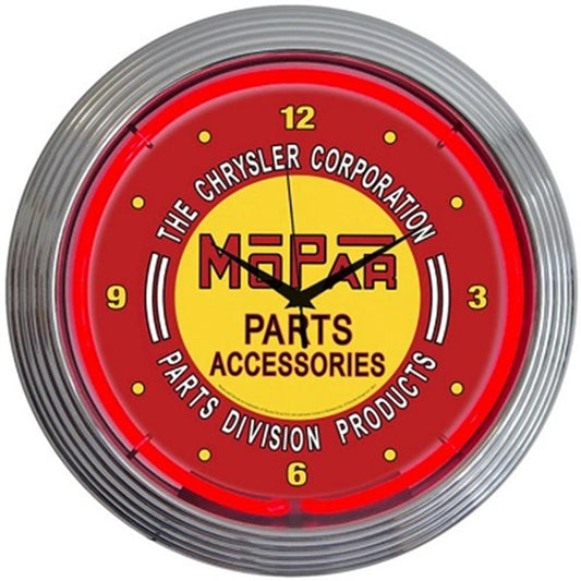 Neonetics Mopar Red Vintage Neon Clock 15"