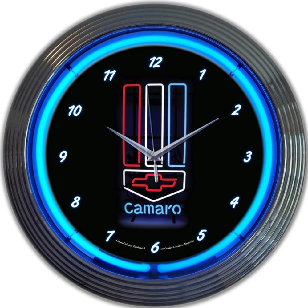 Neonetics Camaro Red, White and Blue Neon Clock 15"