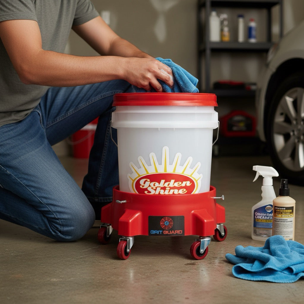 Golden Shine Wash Bucket Dolly Kit with Grit Guard Insert & Gamma Seal Lid (CCC)