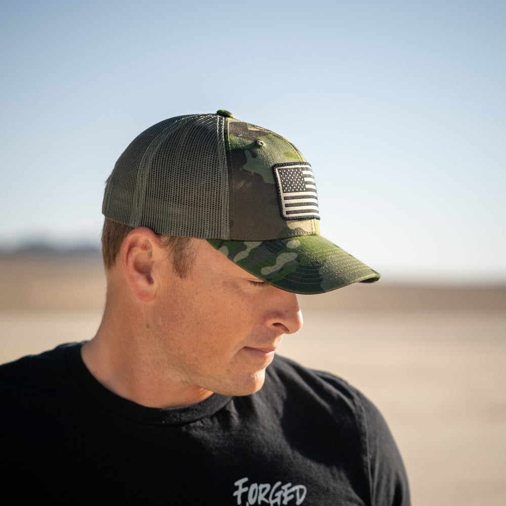 Camo Flag Snapback Hat
