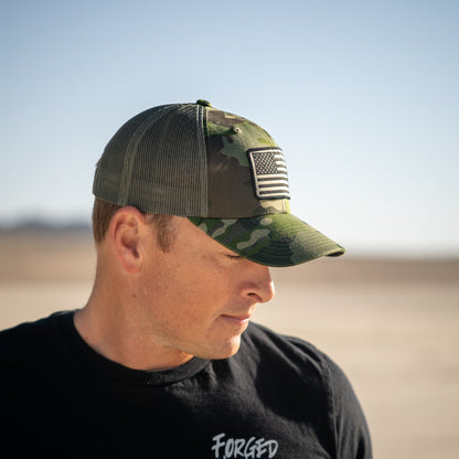 Camo Flag Snapback Hat