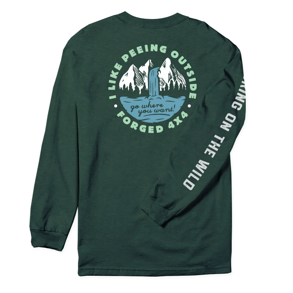 Pee Outside LS T-Shirt Forest Green