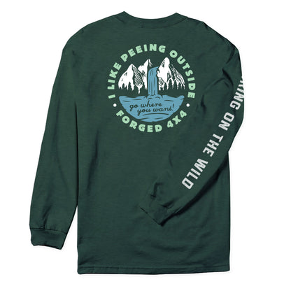 Pee Outside LS T-Shirt Forest Green