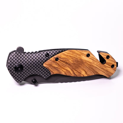 Tactical Olivewood Stainless Steel Knife