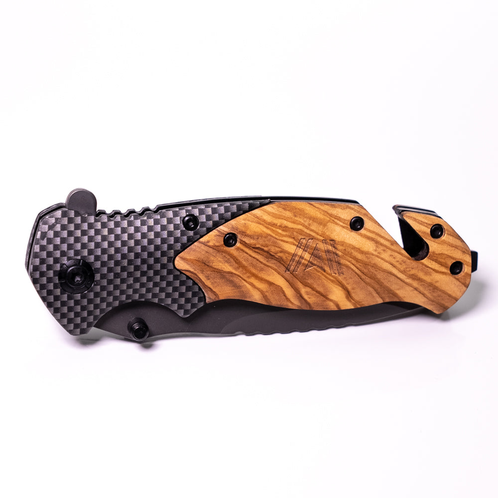 Tactical Olivewood Stainless Steel Knife