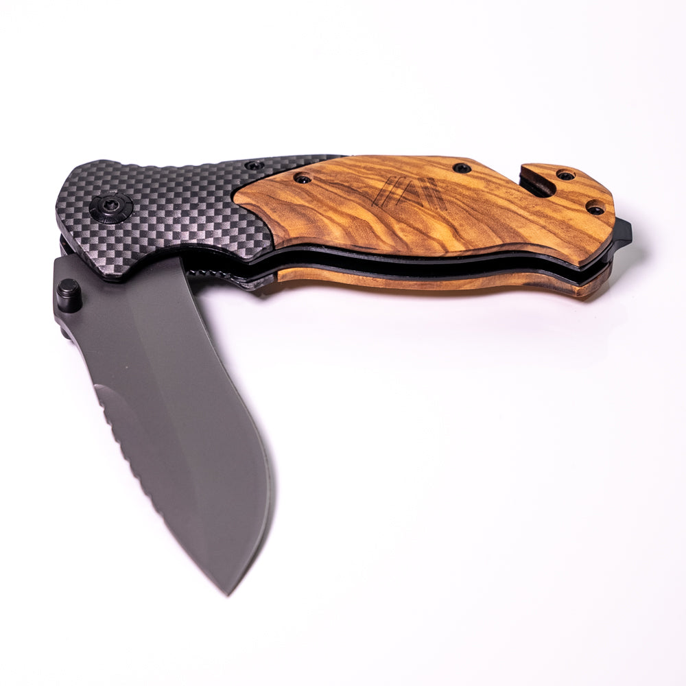 Tactical Olivewood Stainless Steel Knife