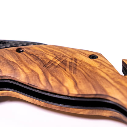 Tactical Olivewood Stainless Steel Knife