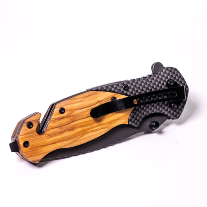 Tactical Olivewood Stainless Steel Knife