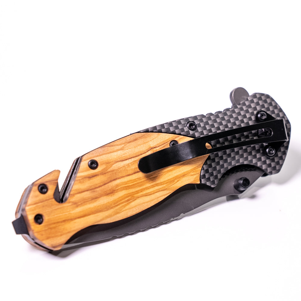 Tactical Olivewood Stainless Steel Knife