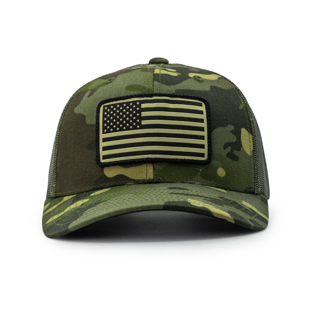 Camo Flag Snapback Hat