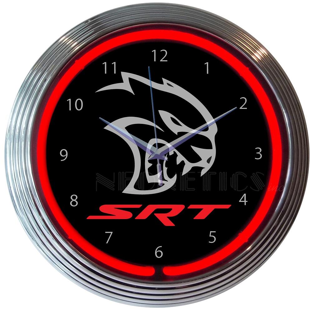 Neonetics Dodge Hellcat Neon Clock 15"