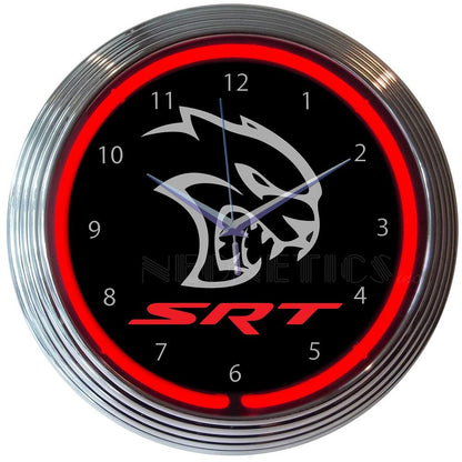 Neonetics Dodge Hellcat Neon Clock 15"