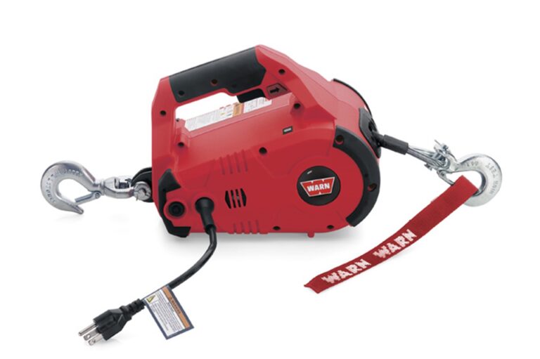 Warn - Portable 1000 LB Cap 15 Ft Wire Rope Hook and Swiveling Anchor Hook Red - 885000
