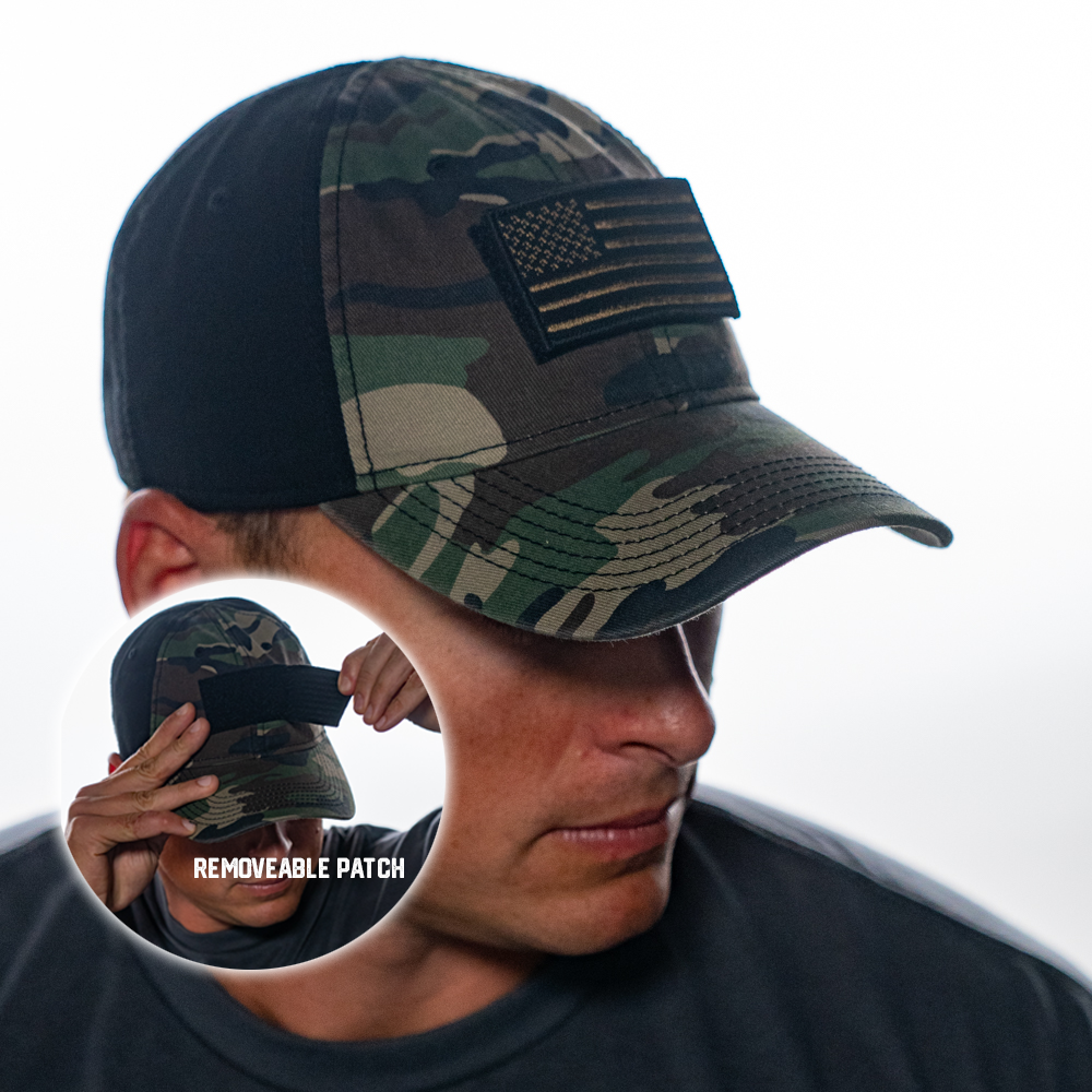 FAFO Patch and American Made Hat Combo, Dark Camo