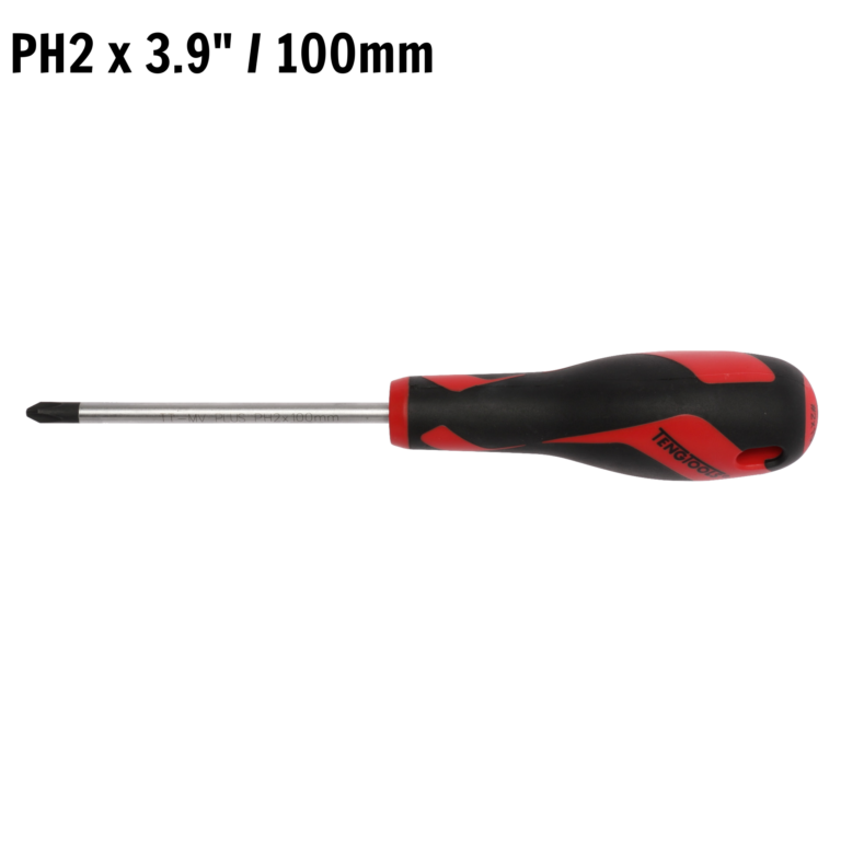 Teng Tools - Teng Tools PH2 x 3.9 Inch/100mm Head Phillips Screwdriver + Ergonomic, Comfortable Handle - MD948N1 - MD948N1