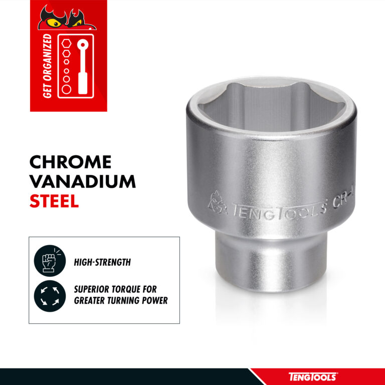 Teng Tools - Teng Tools 46MM 3/4 Inch Drive 6 Point Metric Shallow Chrome Vanadium Socket | Mechanic Tool | Hand Tool - M3405466-C - M3405466-C