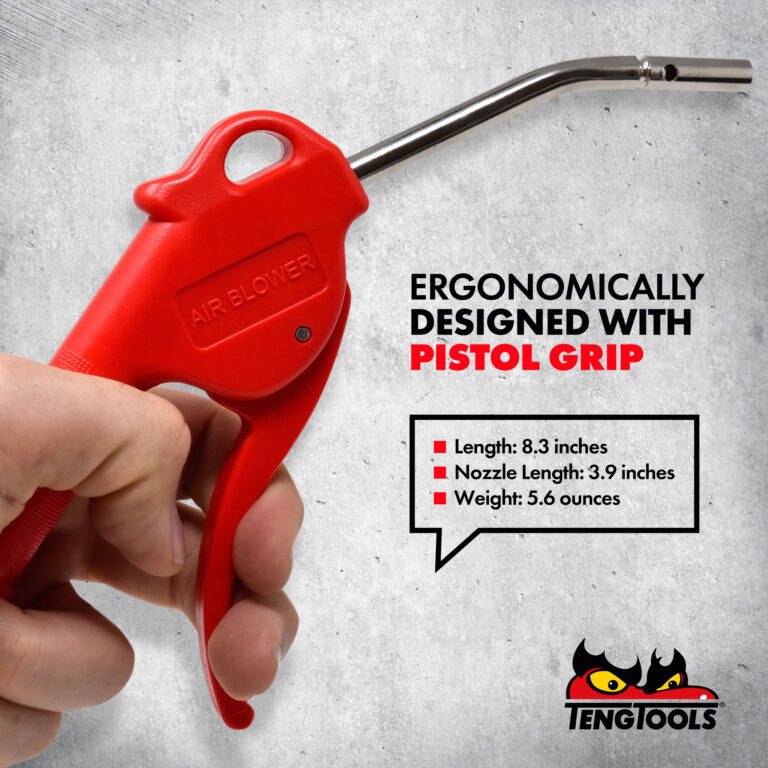Teng Tools - Teng Tools Pistol Grip Style Air Blow Gun with 3.94 Inch Long Nozzle & 1/4 Inch Air Inlet - ARB03 - ARB03