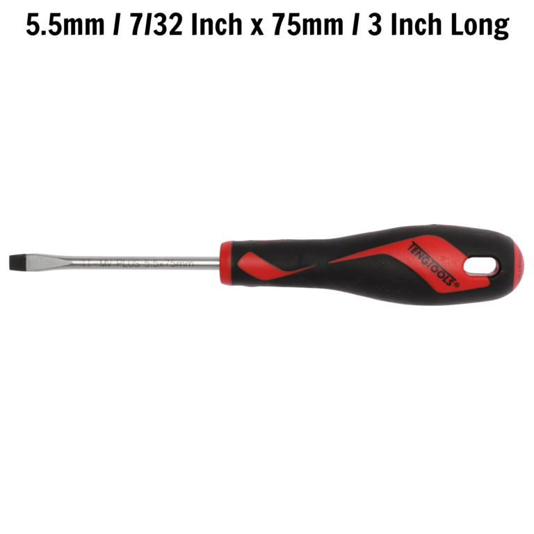 Teng Tools - Teng Tools 5.5mm / 7/32 Inch x 75mm / 3 Inch Long Flat Type Slotted Head Screwdriver - MD922N - MD922N