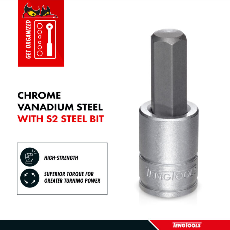 Teng Tools - Teng Tools 7/32 Inch SAE 3/8 Inch Drive Hex Chrome Vanadium Socket | Mechanic Tool | Hand Tool - M381107-C - M381107-C