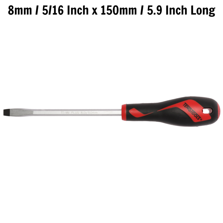 Teng Tools - Teng Tools 8mm / 5/16 Inch x 150mm / 5.9 Inch Long Flat Type Slotted Head Screwdriver - MD934N - MD934N