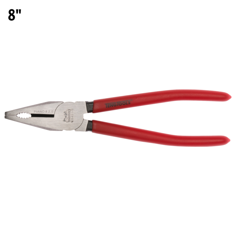 Teng Tools - Teng Tools 8 Inch Chrome Molybdenum Vinyl Dipped Handle Lineman's Pliers - MB451-8 - MB451-8