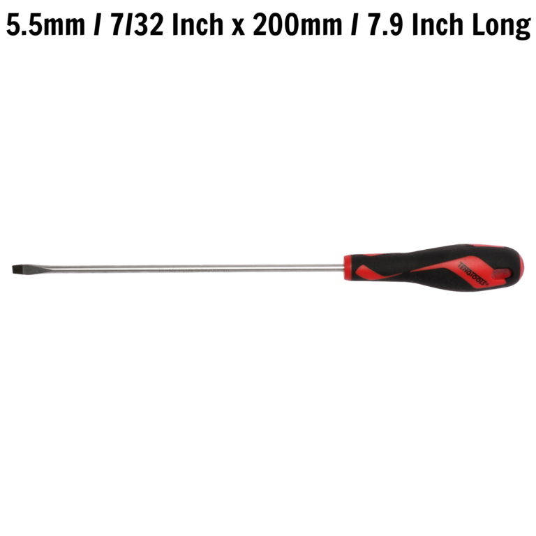 Teng Tools - Teng Tools 5.5mm / 7/32 Inch x 200mm / 7.9 Inch Long Flat Type Slotted Head Screwdriver - MD923N1 - MD923N1