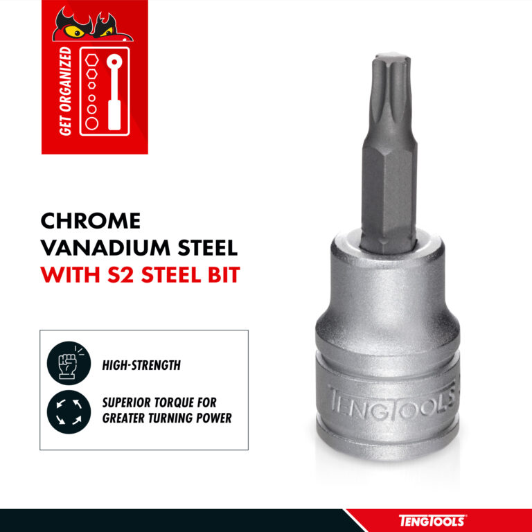 Teng Tools - Teng Tools TX30 1/4 Inch Drive Metric Torx TX Chrome Vanadium Socket | Mechanic Tool | Hand Tool - M141230T-C - M141230T-C