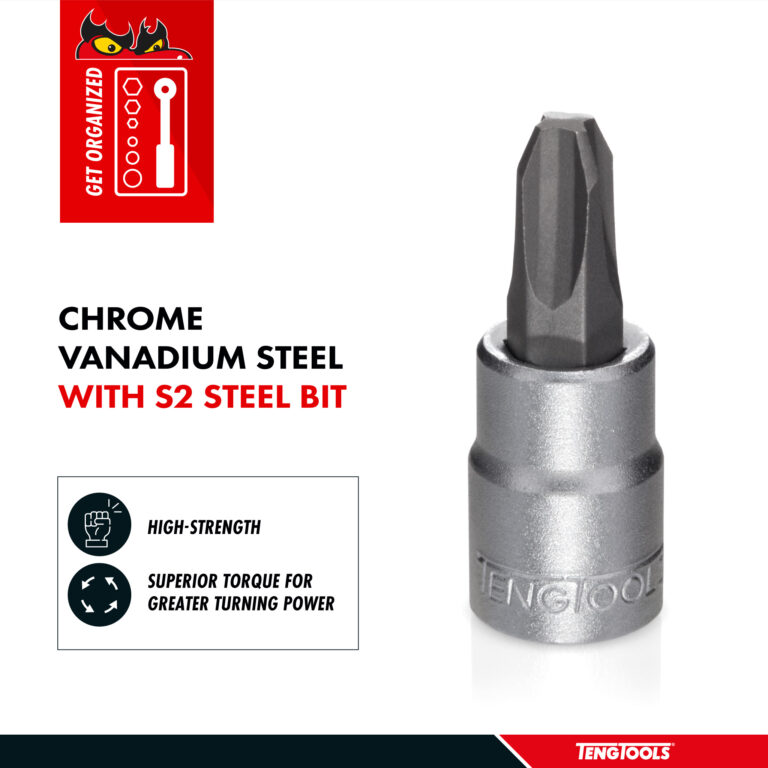 Teng Tools - Teng Tools PH3 1/4 Inch Drive Phillips PH Chrome Vanadium Socket | Mechanic Tool | Hand Tool - M141303-C - M141303-C