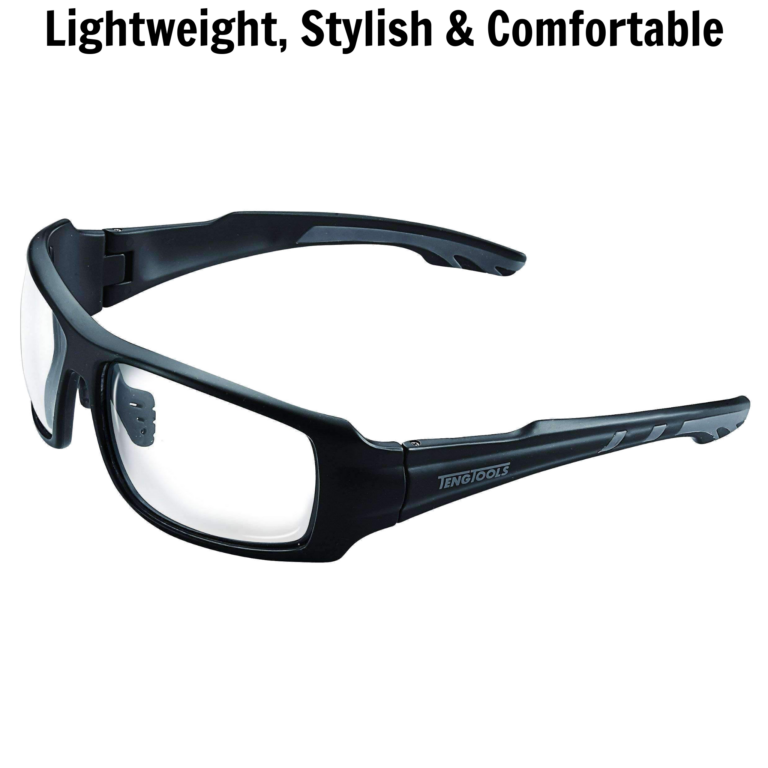Teng Tools - Teng Tools Lightweight Impact Resistant Safety Glasses With Clear Lenses & Black/Grey Frame - SG002 - SG002