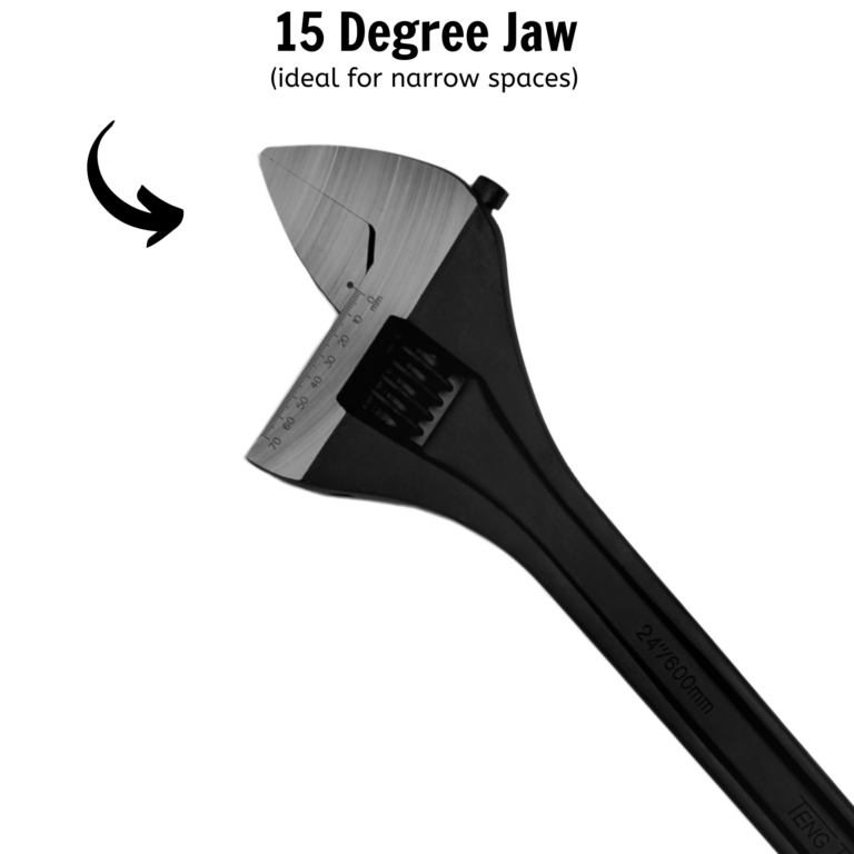 Teng Tools - Teng Tools 24 Inch Industrial Adjustable Wrench With Graduated Scale - 4008 - TEN-O-4008