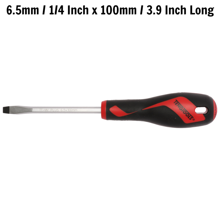 Teng Tools - Teng Tools 6.5mm / 1/4 Inch x 100mm / 3.9 Inch Long Flat Type Slotted Head Screwdriver - MD932N - MD932N