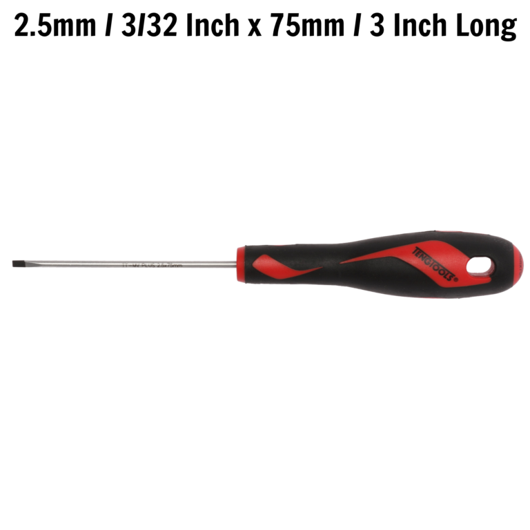 Teng Tools - Teng Tools 2.5mm / 3/32 Inch x 75mm / 3 Inch Long Flat Type Slotted Head Screwdriver - MD915N - MD915N