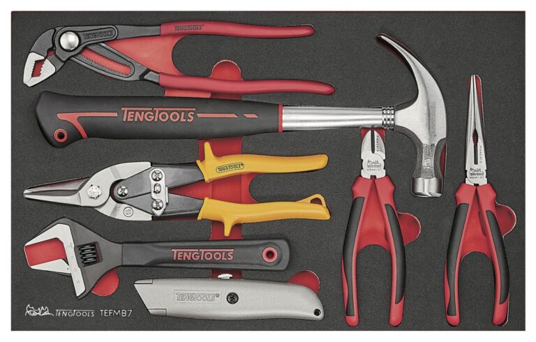 Teng Tools - Teng Tools 118 Piece Screwdriver, Plier, Hammer, Socketry & Wrench Service Case Foam Organization Tool Kit - SCE1 - SCE1