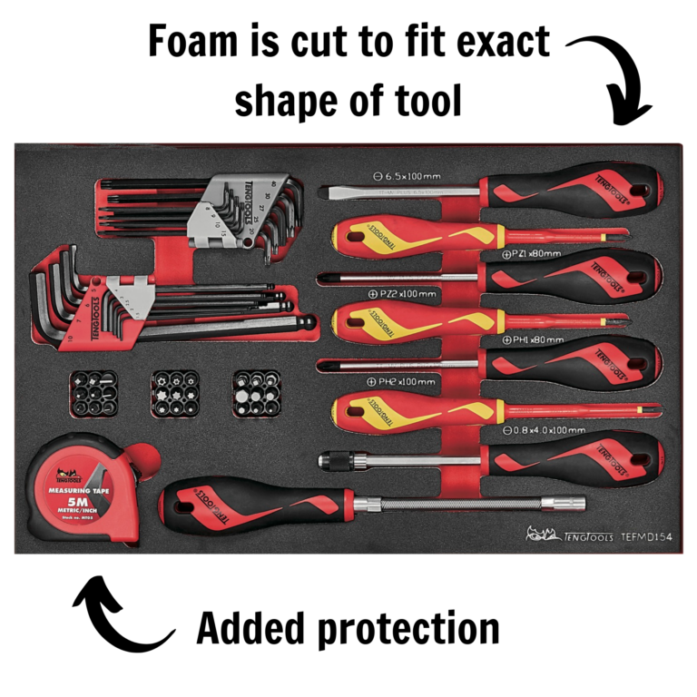 Teng Tools - Teng Tools 54 Piece Mixed Screwdriver, Hex/TX Key, Bit, Quick Chuck Driver & Tape EVA Foam Tray - TEFMDI54 - TEFMDI54