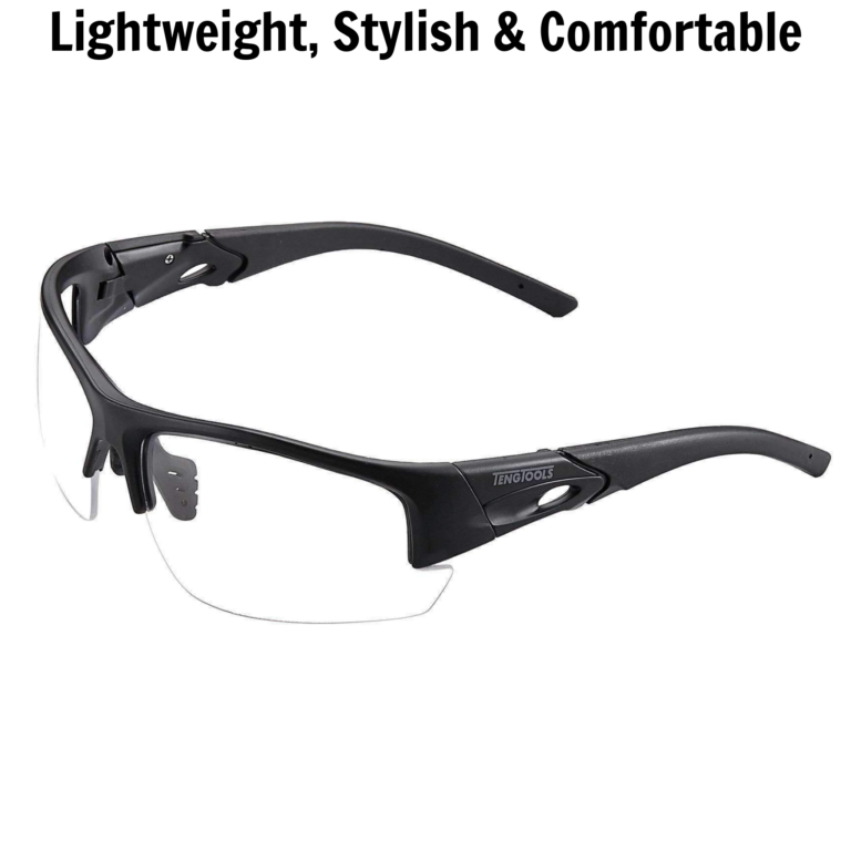 Teng Tools - Teng Tools Lightweight Impact Resistant Safety Glasses With Clear Lenses & Black Frame - SG003 - SG003
