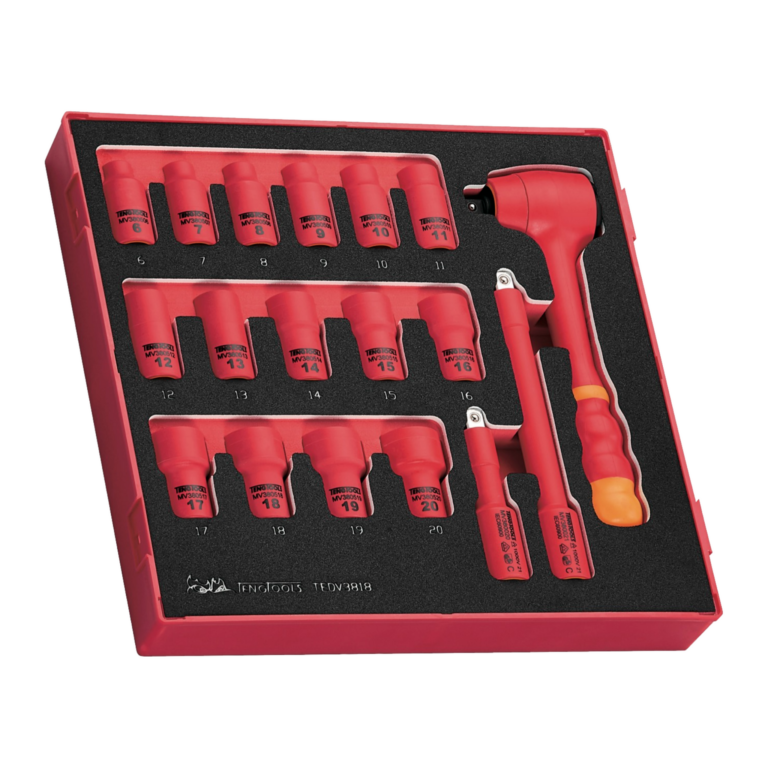 Teng Tools - Teng Tools 36 Piece 1000 Volt Insulated Screwdriver, 3/8 Inch Drive Socket & Plier Electricians Portable EVA Foam Tool Kit - TC-6TE04 - TC-6TE04