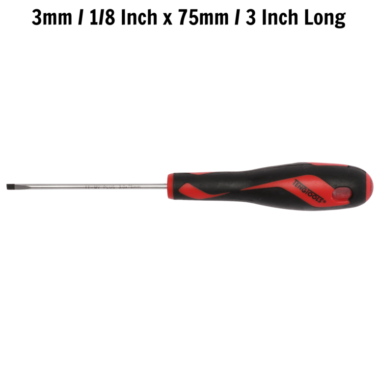 Teng Tools - Teng Tools 3mm / 1/8 Inch x 75mm / 3 Inch Long Flat Type Slotted Head Screwdriver - MD920N - MD920N