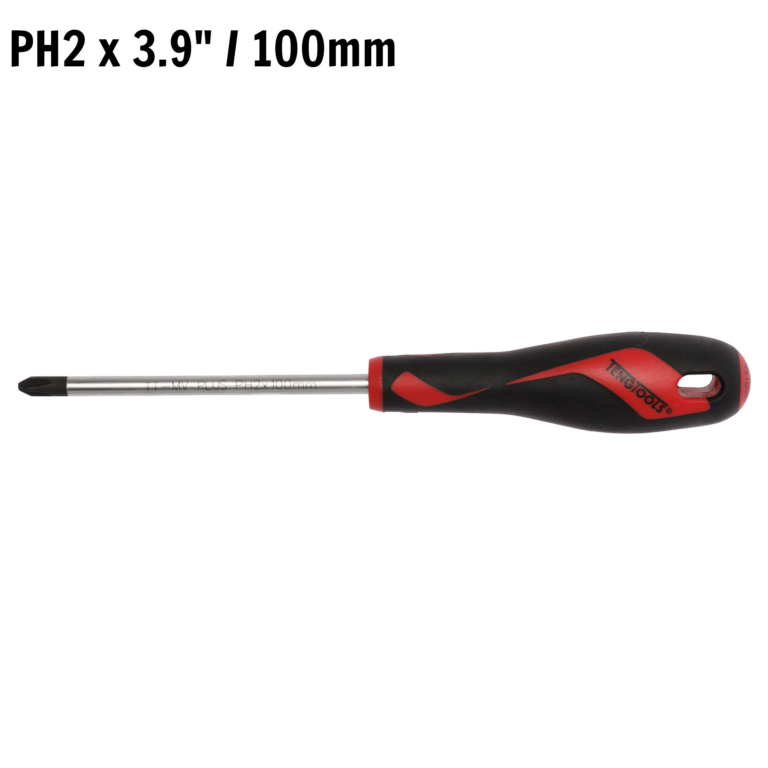 Teng Tools - Teng Tools PH2 x 3.9 Inch/100mm Head Phillips Screwdriver + Ergonomic, Comfortable Handle - MD948N4 - MD948N4