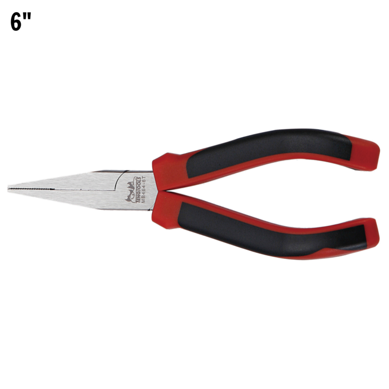 Teng Tools - Teng Tools 6 Inch Long, Straight Jaws TPR Grip Flat Nose Pliers - MB464-6T - MB464-6T