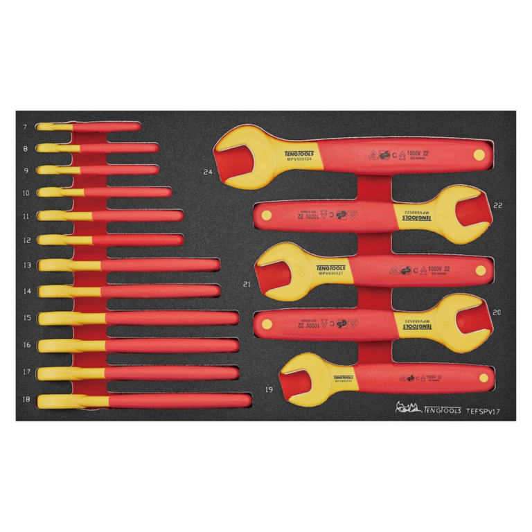 Teng Tools - Teng Tools 29 Piece 1000 Volt Insulated Open Ended Wrench, Screwdriver & Plier Electricians Portable EVA Foam Tool Kit - TC-6TE05 - TC-6TE05