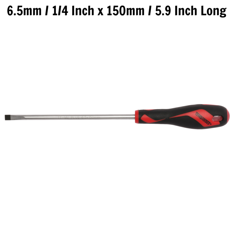 Teng Tools - Teng Tools 6.5mm / 1/4 Inch x 150mm / 5.9 Inch Long Flat Type Slotted Head Screwdriver - MD928N5 - MD928N5