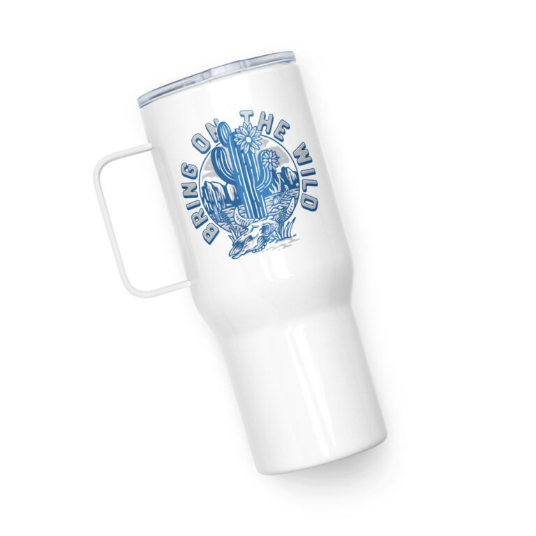 Blue Cactus Travel Mug